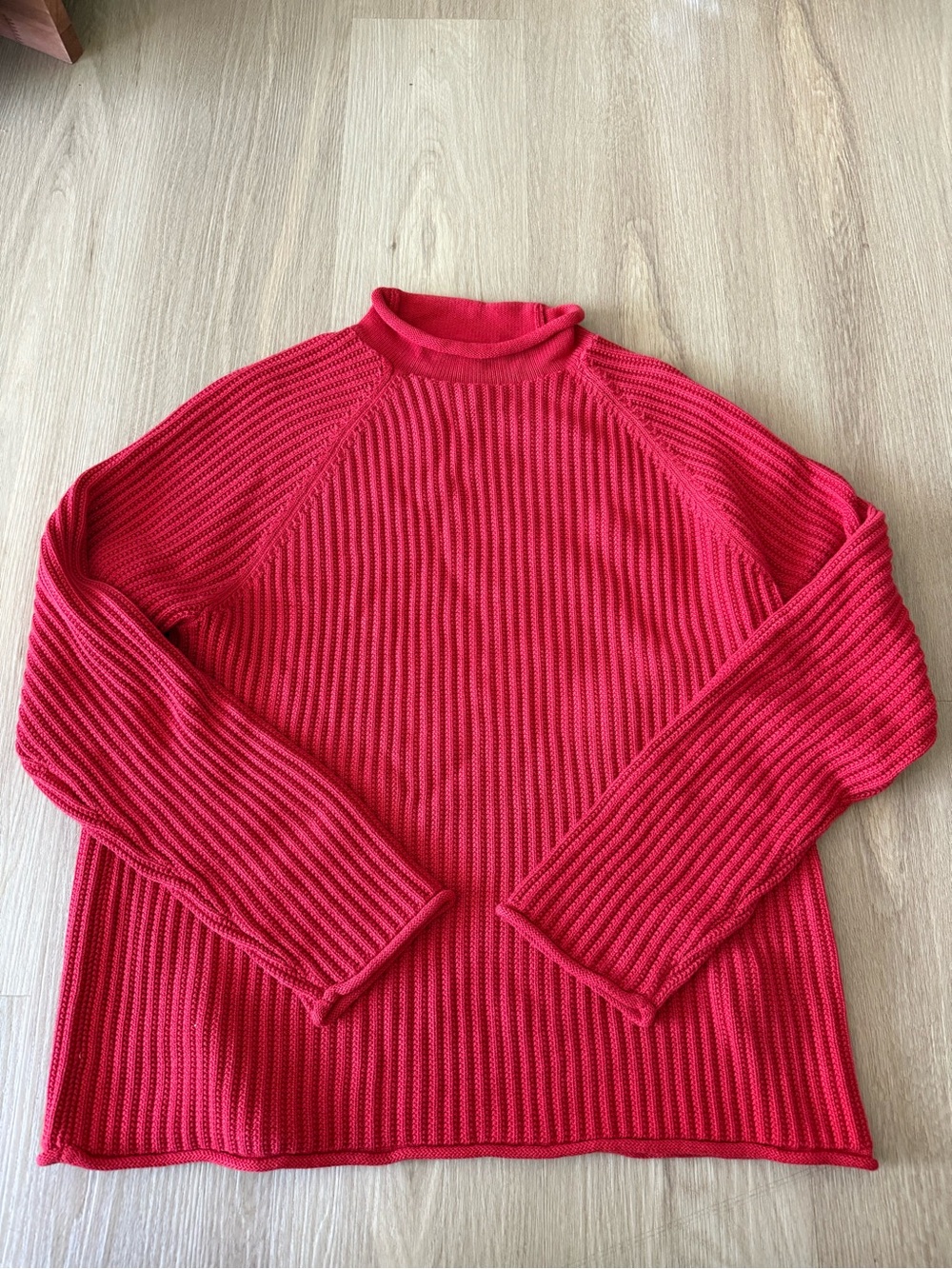 J. Crew 2025 Summer Rollneck Ribbed Sweater in Red NWT